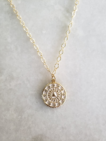 Sun Burst Coin Necklace