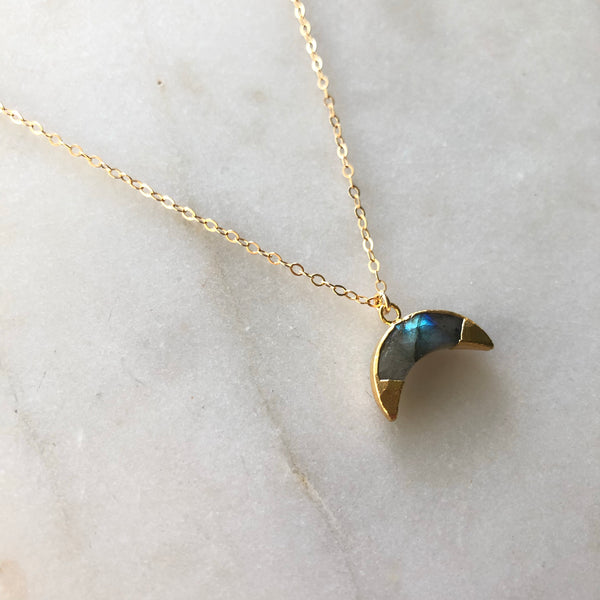 Labradorite Crescent Moon Necklace